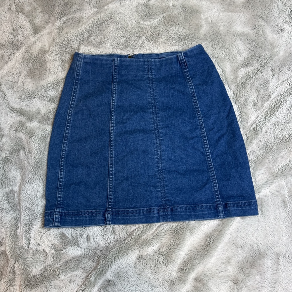 Free People Denim Blue Pencil Skirt